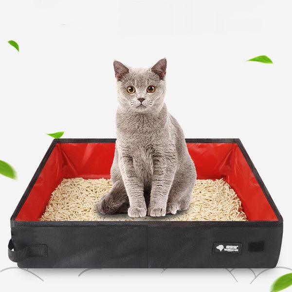 Caja de arena portátil para gatos. 