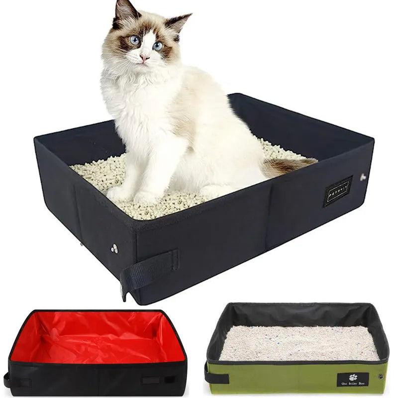 Caja de arena portátil para gatos. 